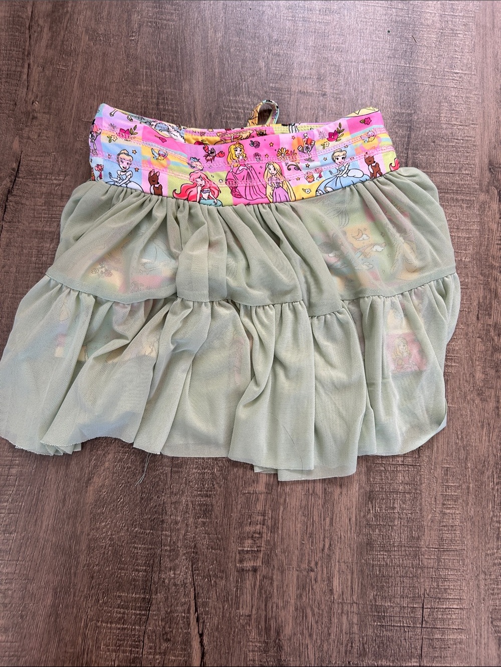 Girls' Multicolor Disney Princess Print Tulle two piece athletic set - Picture 6 of 7